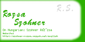 rozsa szohner business card